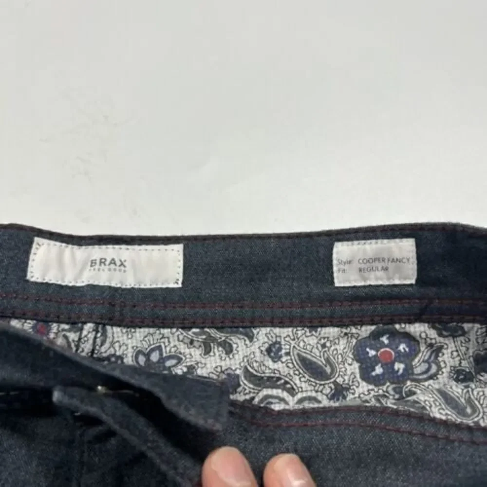 Brax Feel Good Mens Cooper Fancy Pants Straight Leg Gray Size 33x29 Regular Fit